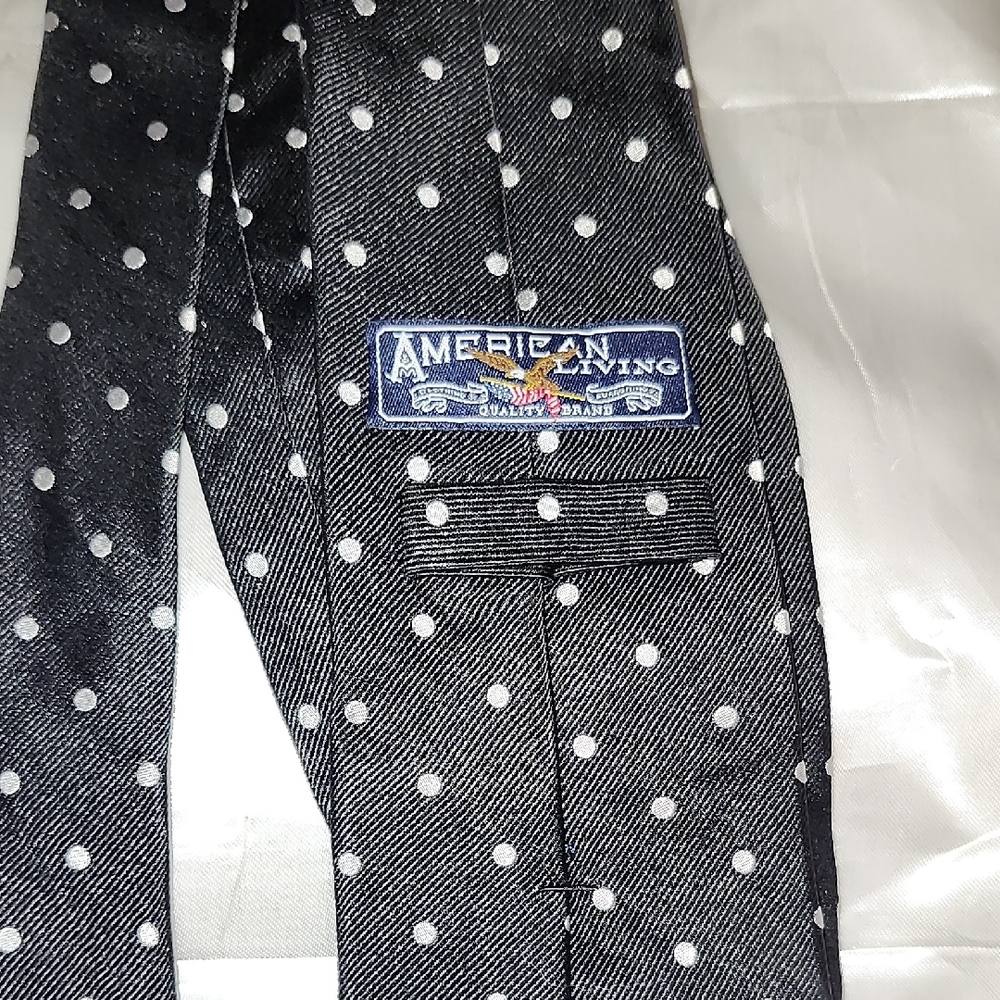 American Living Black and White Polka Dot Tie - Picture 3 of 4